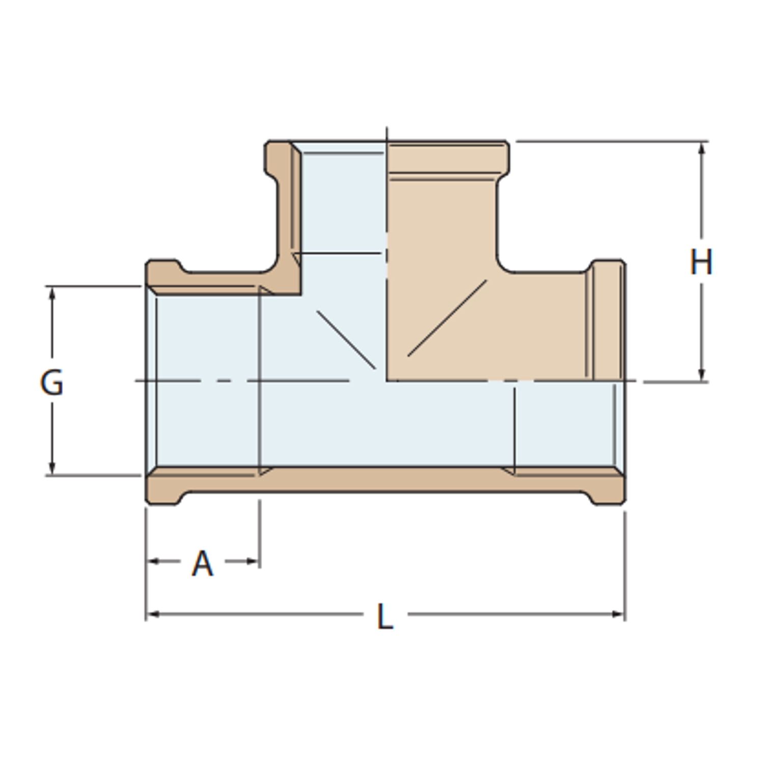 Guidi Rør T-stykke i Bronze
