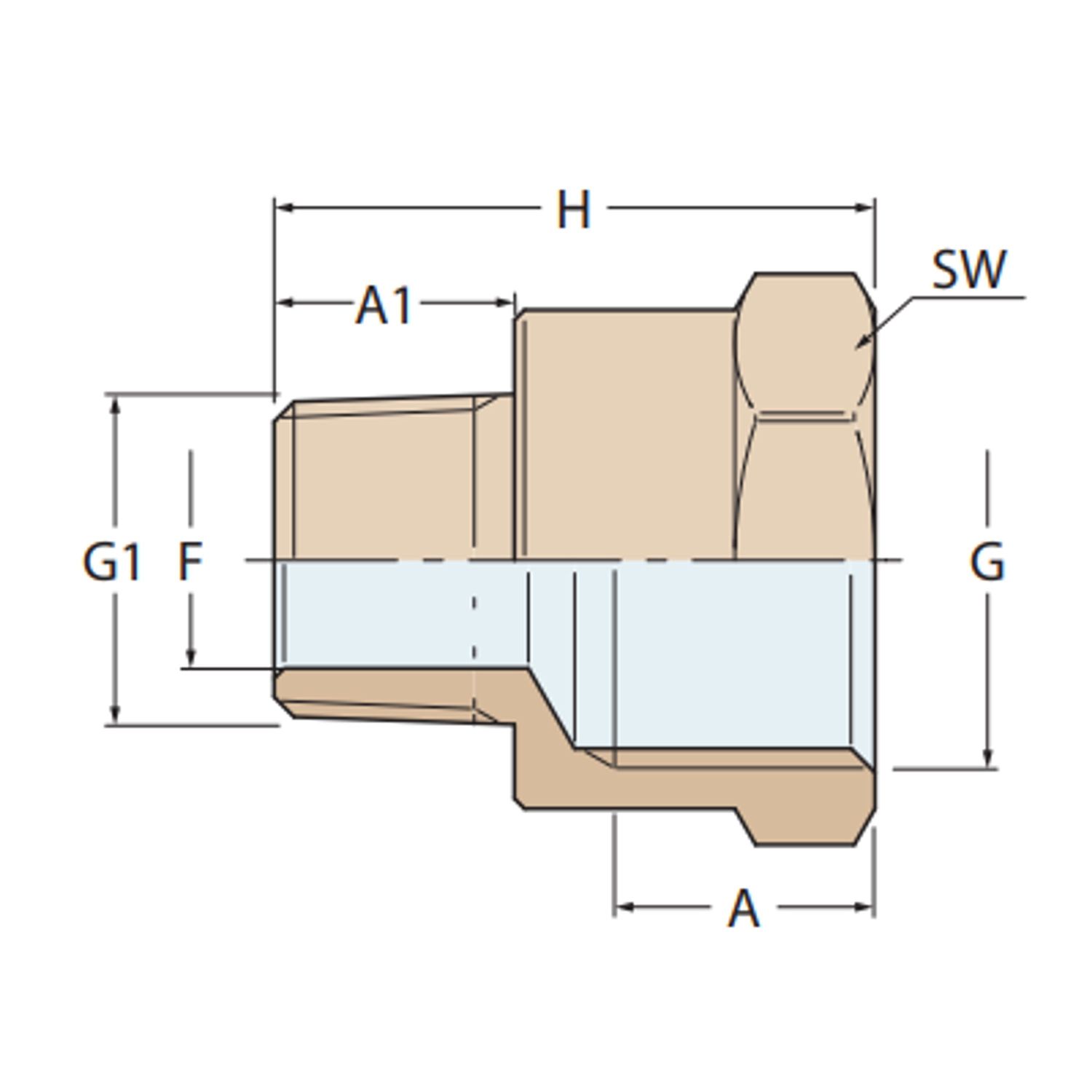 Guidi spidsmuffe bronze