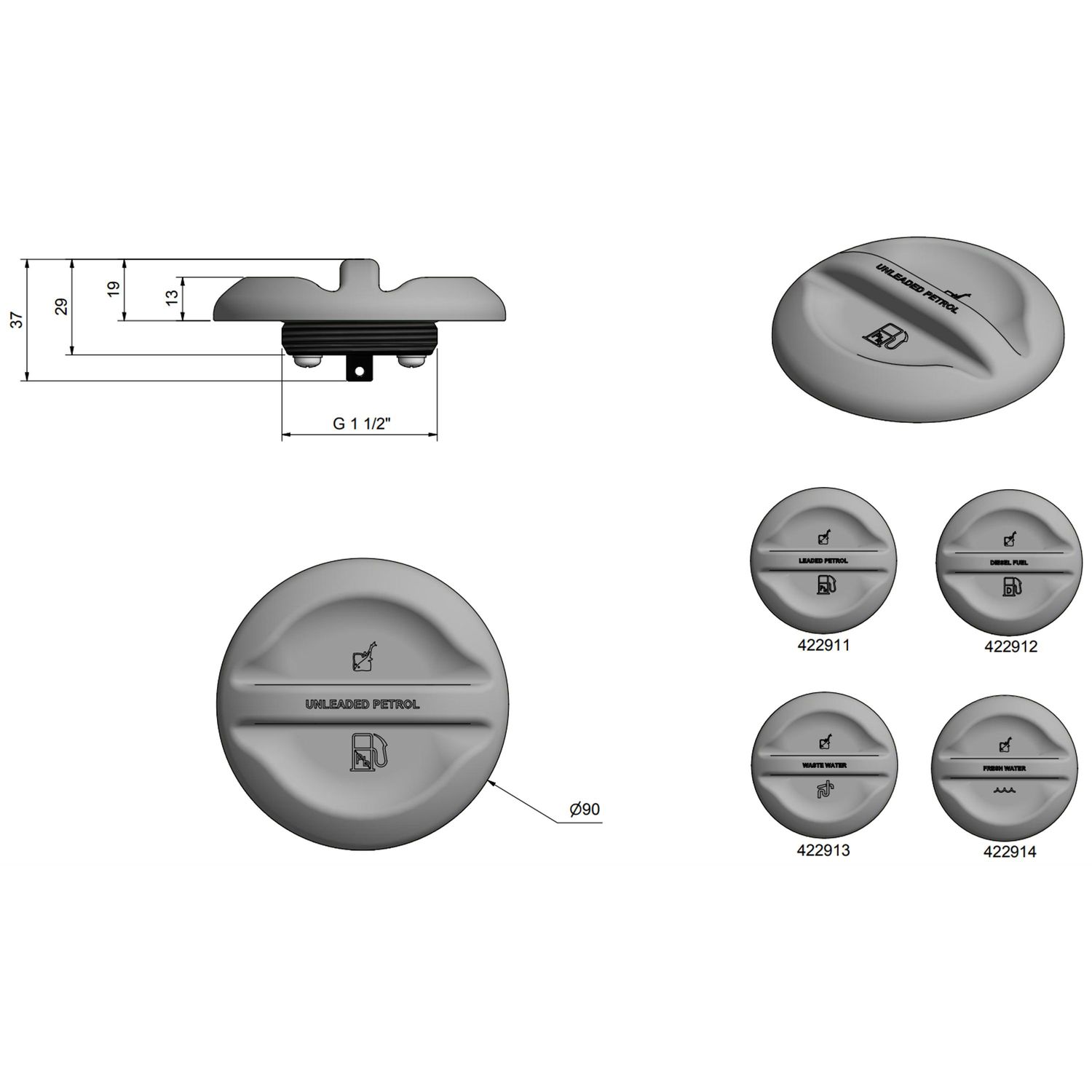 Roca Dæksel til Dæksgennemføring