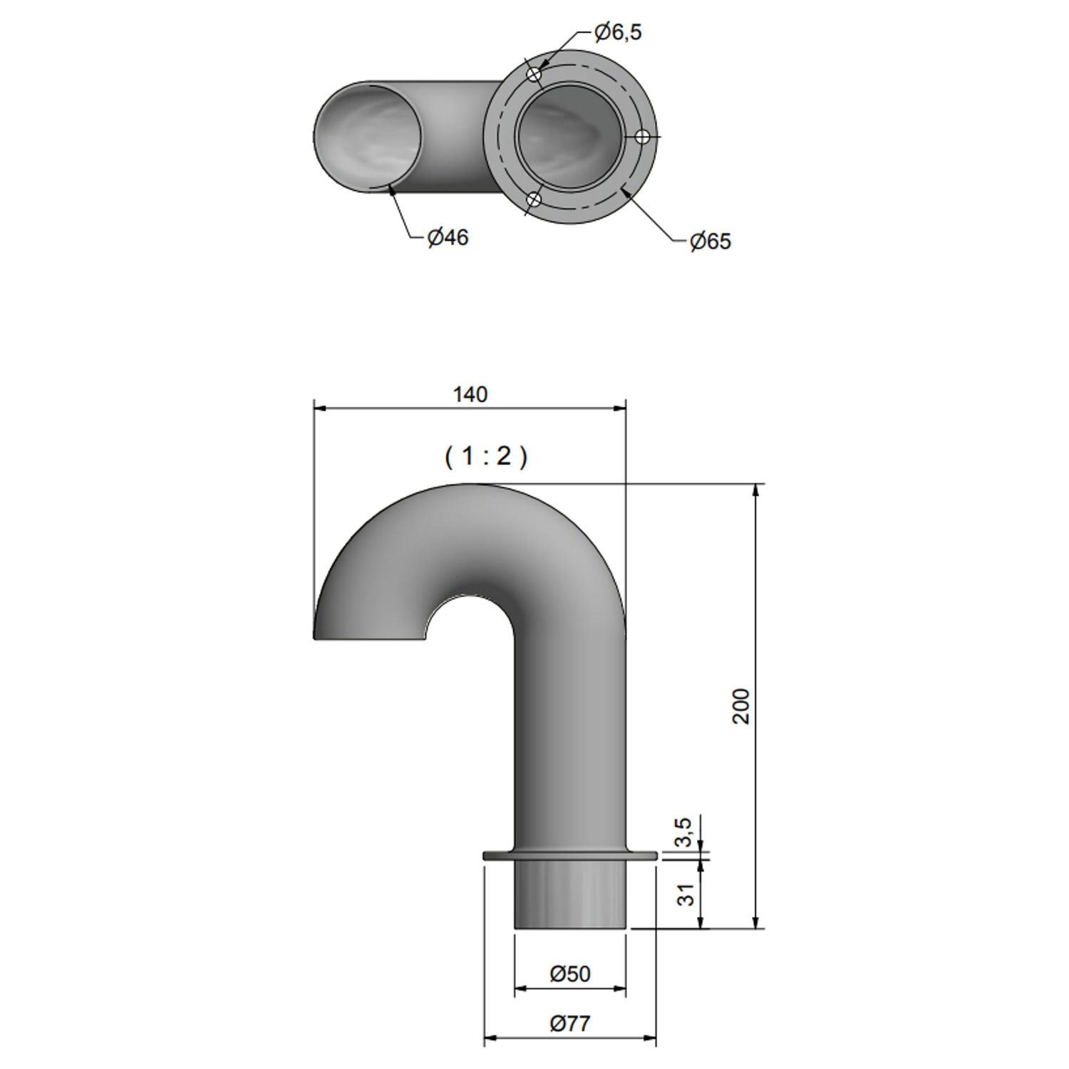 Kabelgennemmføring svanehals