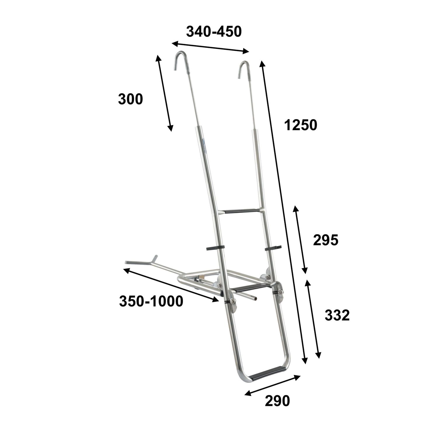 St130al badestige, aluminium 3 trinn