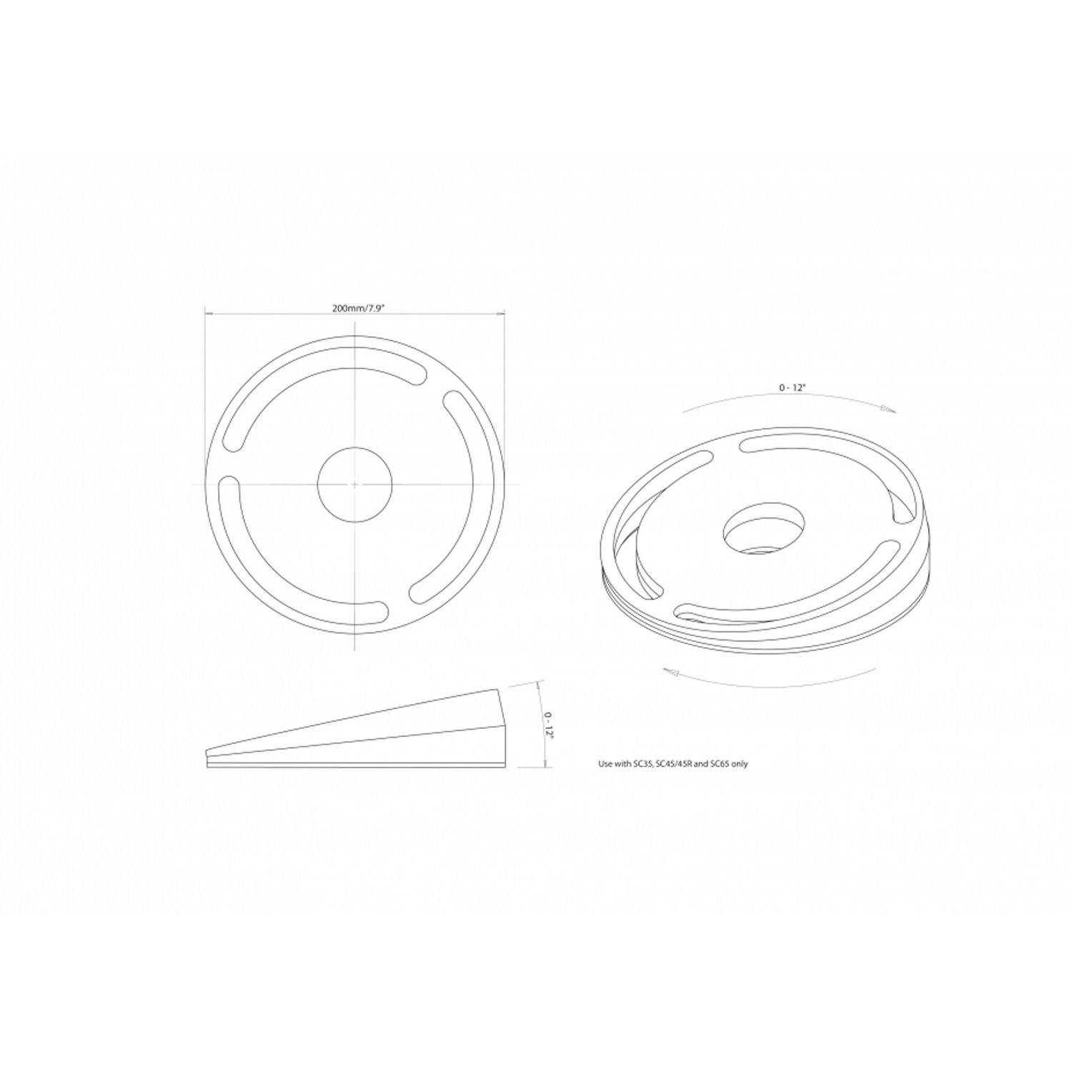 Scanstrut Justerbar kile for radarbrakett 0°-12° SC50