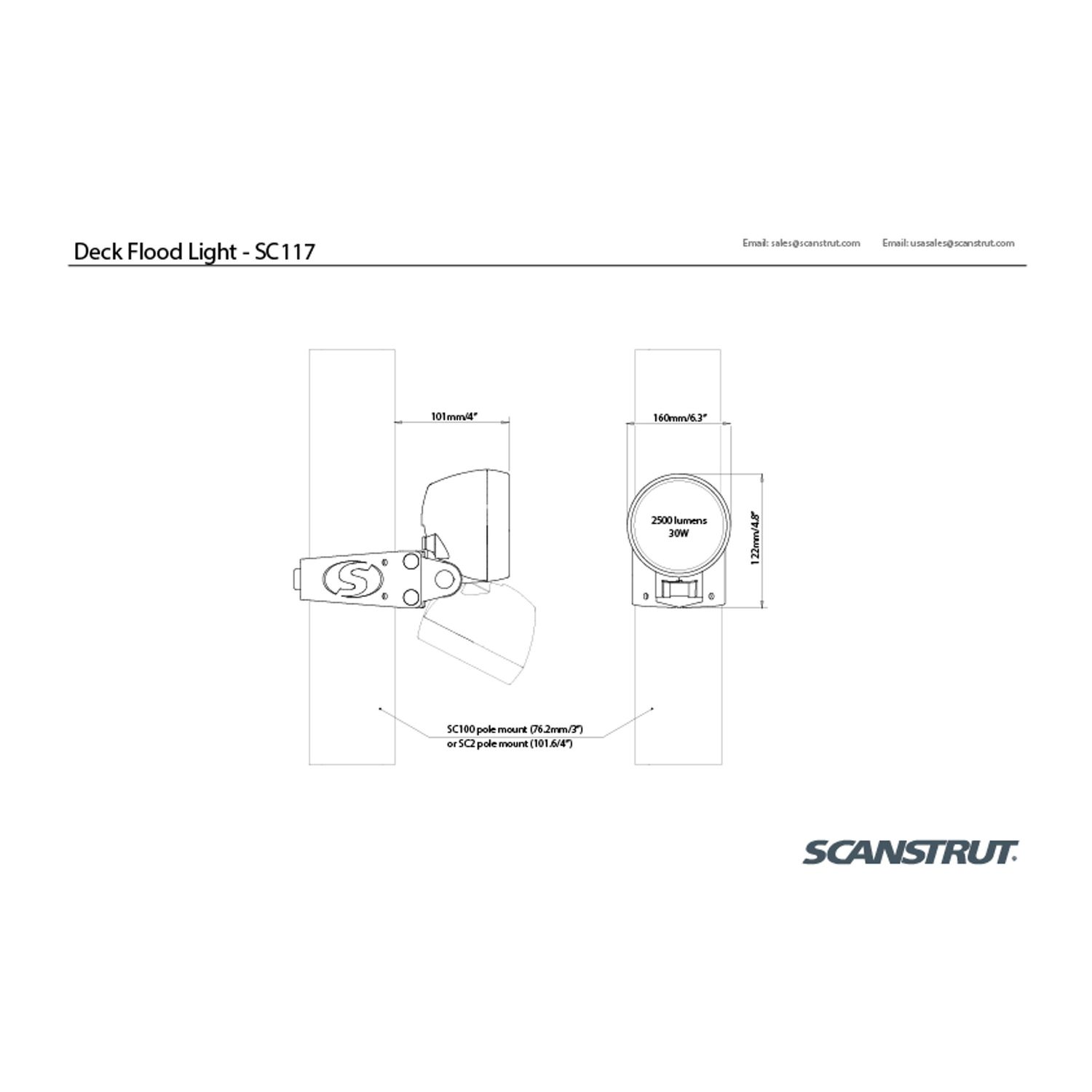 Scanstrut-sett for dekklykt til SC100-stangfeste