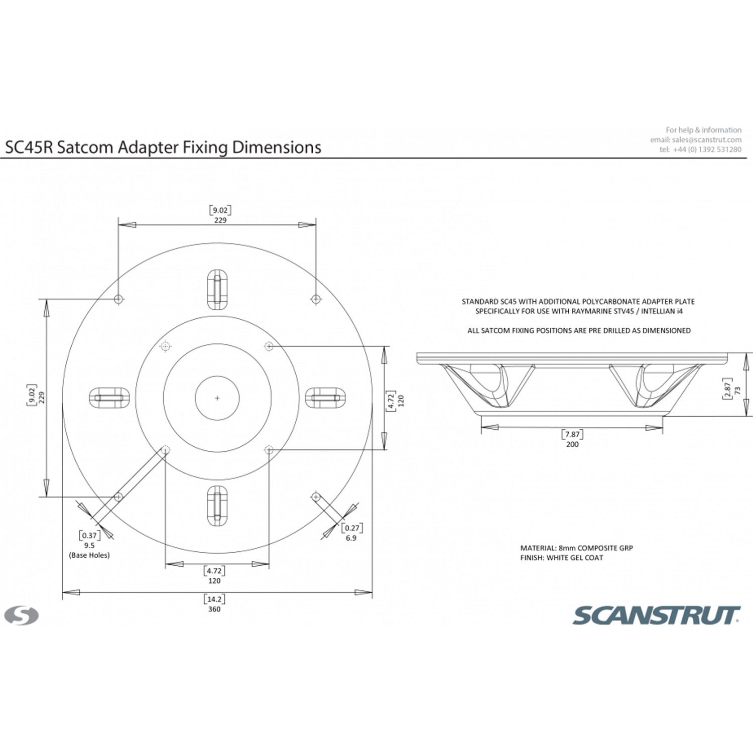 Scanstrut SC45R Satcom Antennebeslag