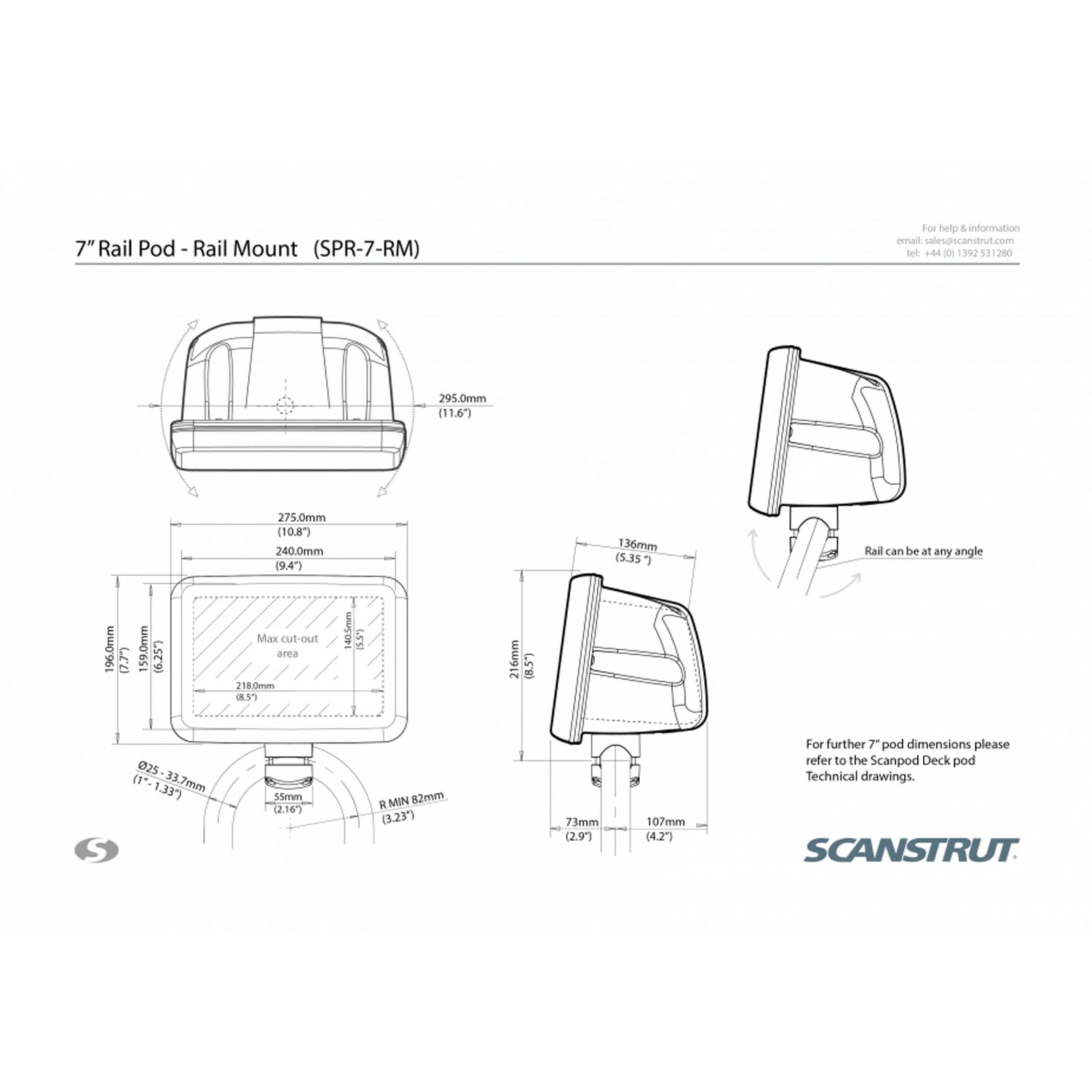 Scanstrut Beslag til MDF SPR-7-RM