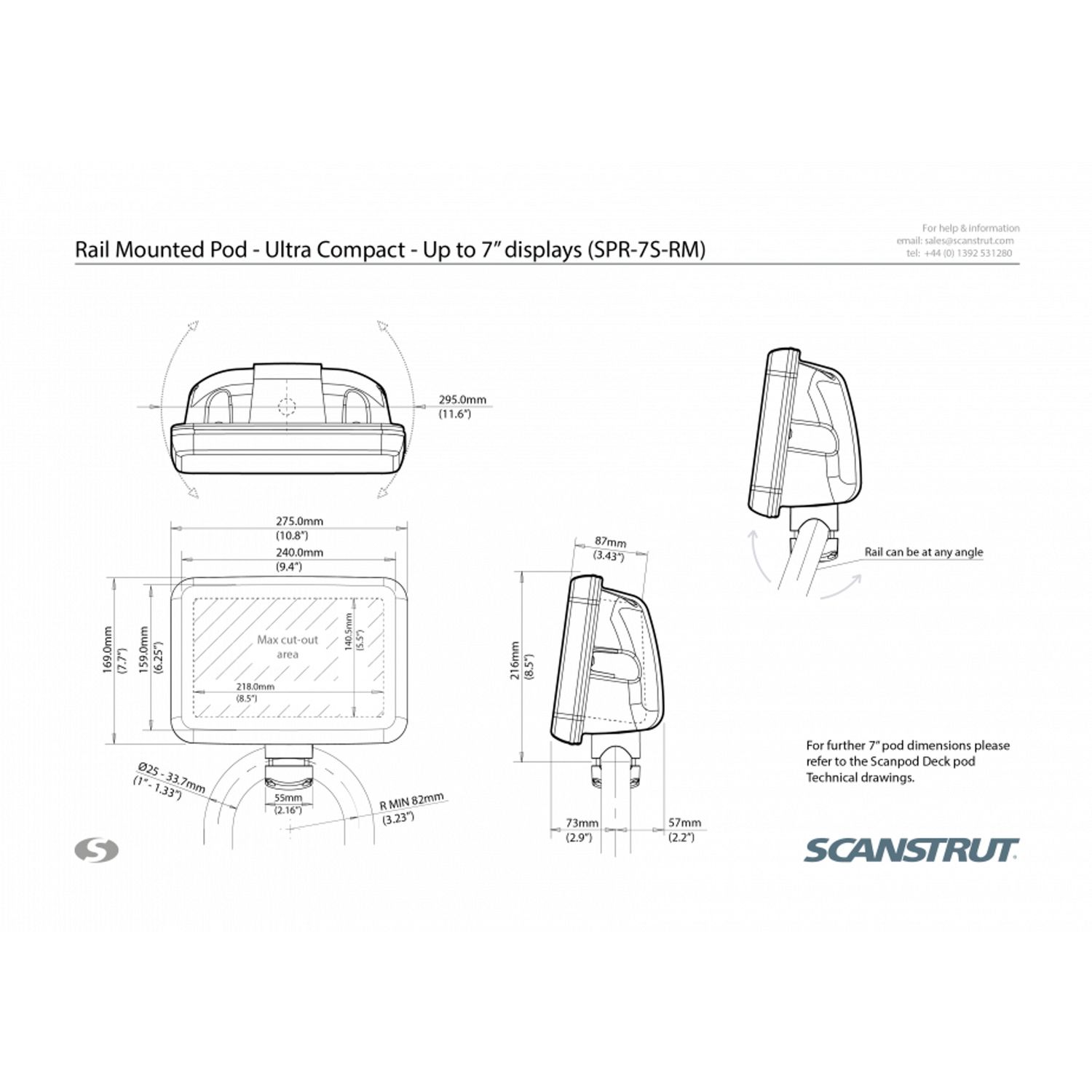 Scanstrut Feste for MDF SPR-7S-RM 