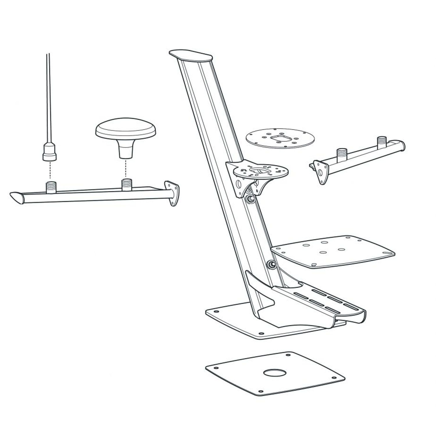 Scanstrut kombinasjonsbrakett for radarmast PTM-R1-1