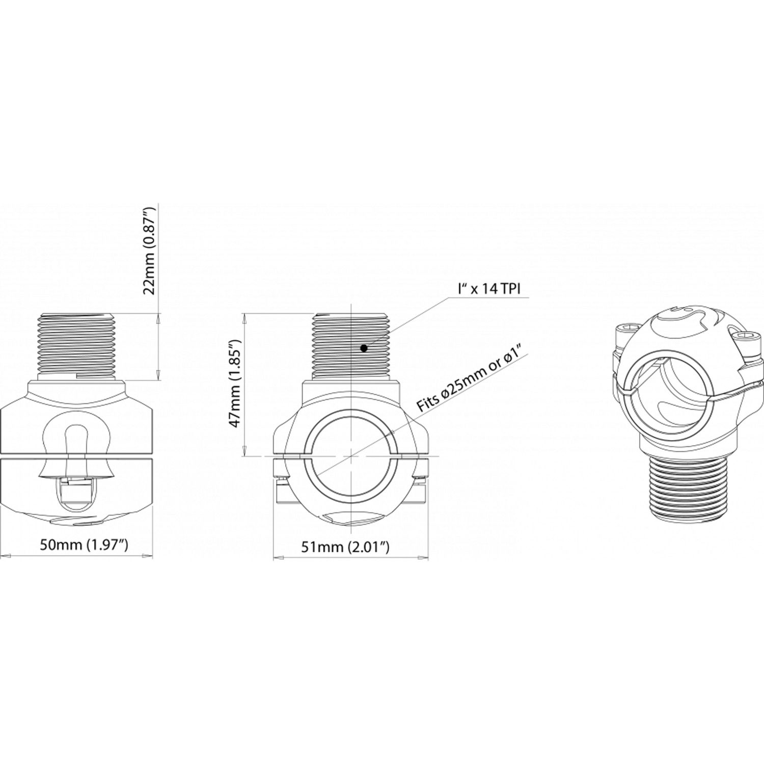 Scanstrut skinnebeslag til en GPS/VHF-antenne RA-01