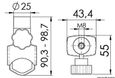 Monteringsfeste for lamper 22/25 mm