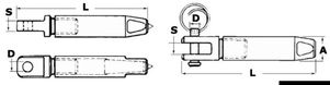 Øyeterminal AISI 316 for Parafil-kabel Ø 7 mm