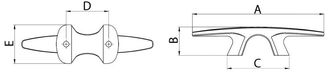Bull Dog-knap spegelpolerad AISI316 255 mm