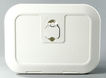 Vitt stuvfack med lock 280 x 180 mm B-front