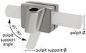 DX-SX-fästen i rostfritt stål för pulpiträcke 22-25 mm, Mickey-system