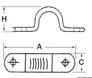 Øyebøyle polert AISI316 43x11 mm