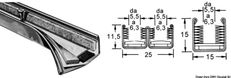 Vattentät glasrutprofil AISI316 dubbel 25x11.5 mm