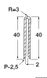 Hankauslista 2x2x40 mm harmaa RAL 7035