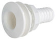 Bunnventil i hvit plast med slangeadapter 3/4"