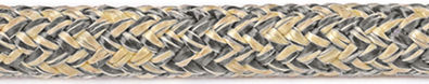Kevlar- og polyester dobbeltflettet gul-grå 6 mm
