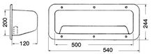 Sidelomme i hvit ABS med nett 540 x 244 x 120 mm