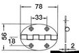 Ovalt gångjärn 78x56 mm stiftmontering 2 mm