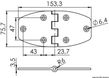 Trapetsformat AISI316 gångjärn 153x75x3.6mm