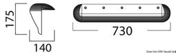 Brygg- och pålfendert vit 730 mm
