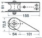 Rostfri ankarrulle 155 x 51 mm