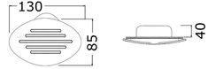 Indbygget signalhorn hvid ABS 12 V