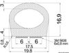 Itsekiinnittyvä musta EPDM-profiili 17.5x16.9 mm