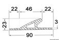 Slideliste 3x90x23 sort
