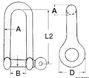 Lang sjakkel AISI 316 6 mm