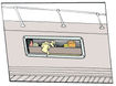 Sidelomme i hvit ABS med nett 540 x 244 x 120 mm