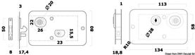 Lukko kromattua messinkiä 134 x 80 mm