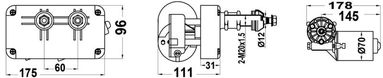 Motor for viskerarmer og viskerblader 12 V 50 W