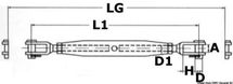 Strekkfisk med to faste gafler AISI 316 12 mm