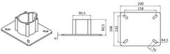 Fast polerad vridbar stolpedestal 45 cm