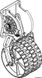 Sjösättningshjul för jolle 164x334 mm
