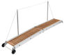 Sammenleggbar landgang med teakrist 210 cm