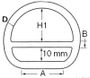 D-ring med stang 5x45 mm