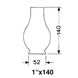 DHR Lampglas 52x140mm för oljelampa