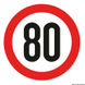 Typegodkjent selvklebende fartsskilt 80 Km/h