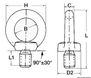 Smidd öglebult med utvändig gänga AISI316 10 mm