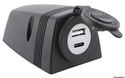USB-A + USB-C stikkontakt med hus