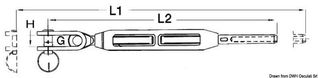 Vantskrue, ledgaffel 5/8" til wire 8 mm