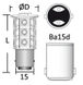 LED-pære 12/24 V BA15D 4 W 400 lm
