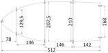 Universell presenning 427/488 x 180 cm grå 300D