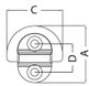 Vikbar ögleplatta 45x45 mm 6 mm ring (2 hål) Brottlast kg 1800