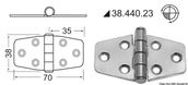 Gångjärn med standardsprint 2 mm 70x38 mm