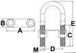 SS U-bult med stång 80mm x M8 mm