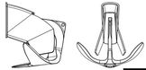 Trefoil-anker 20 kg med vandstopplade